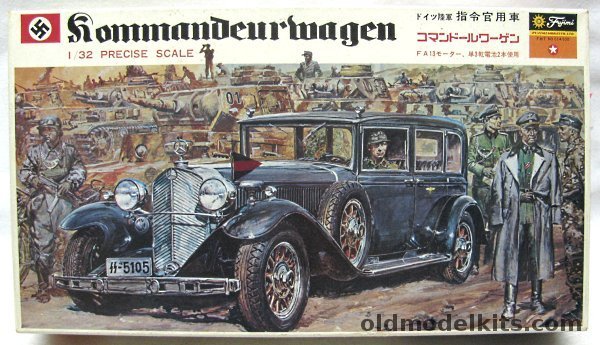 Fujimi 1/32 Kommandeurwagen - Mercedes Benz Nurburg German Staff Car - Motorized, C14-500 plastic model kit